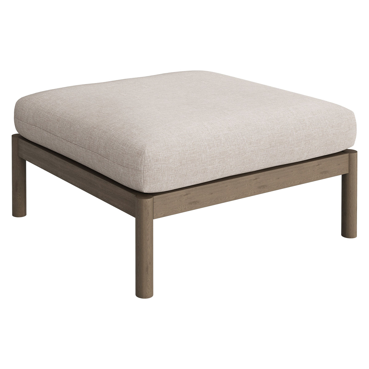 Eleni 2-Piece Outdoor Patio Teak Wood Loveseat with Ottoman Set - Weathered Gray Pebble