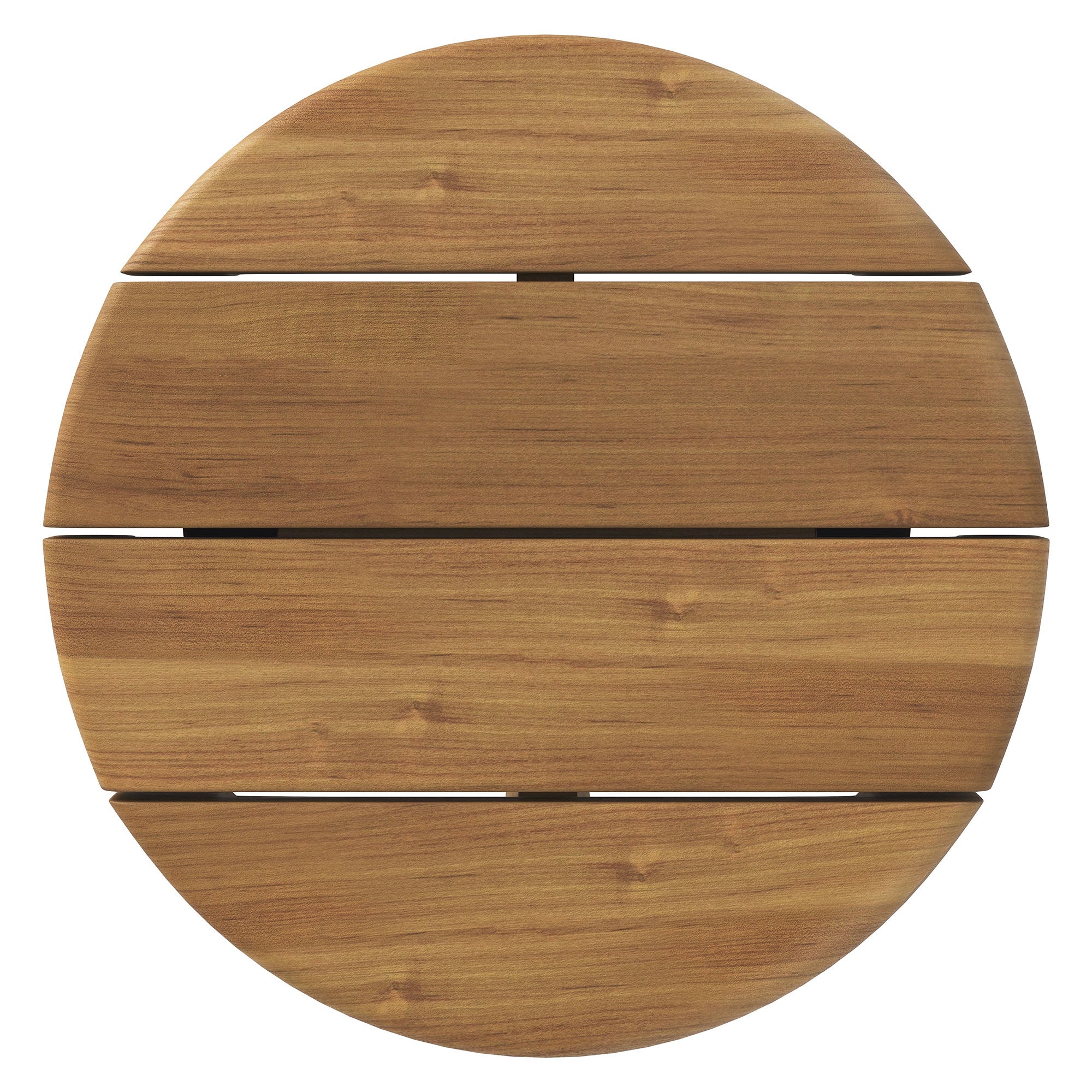 Eleni 20-Inch Round Outdoor Patio Teak Wood Side Table - Natural