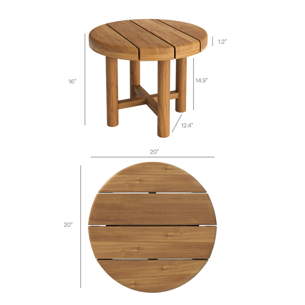Eleni 5-Piece Outdoor Patio Teak Wood Furniture Set - Natural Sail