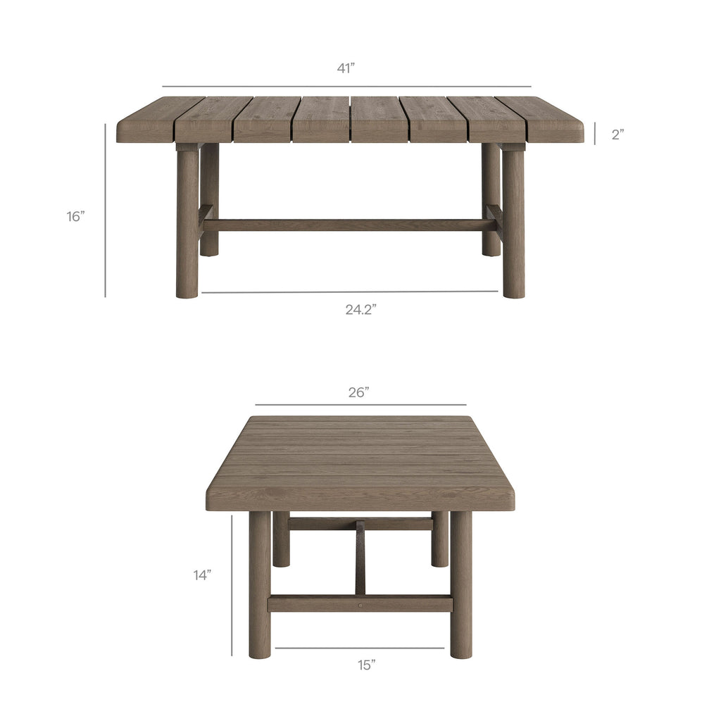 Eleni 5-Piece Outdoor Patio Teak Wood Furniture Set - Weathered Gray Pebble