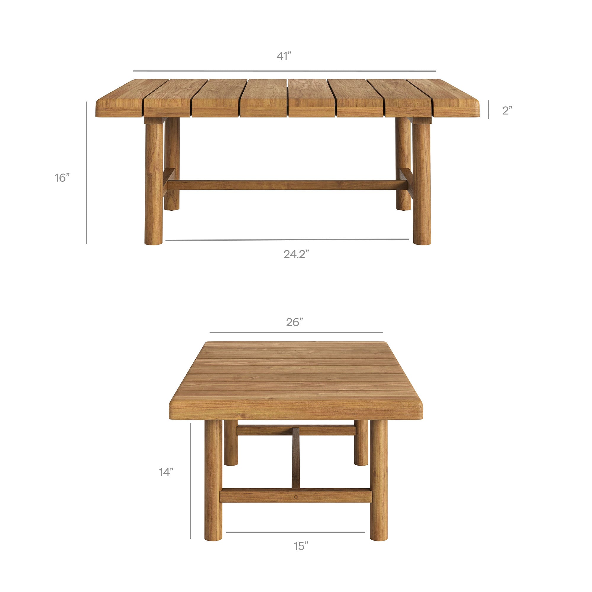 Eleni 4-Piece Outdoor Patio Teak Wood Sofa Set - Natural Sail