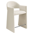 Talia 37 Inch Performance Velvet Counter Stool - Alabaster
