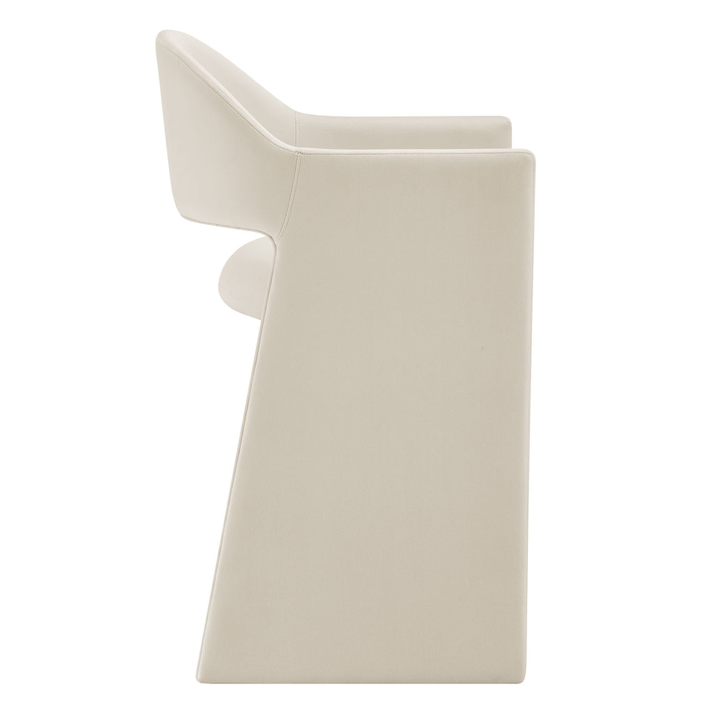 Talia 37 Inch Performance Velvet Counter Stool - Alabaster