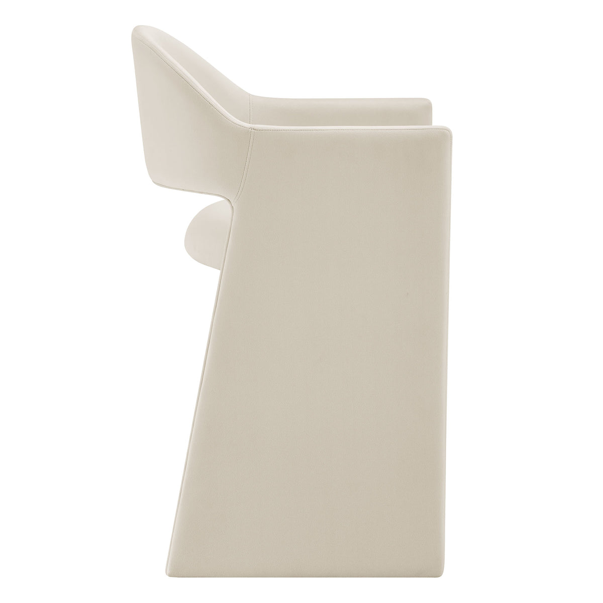 Talia 37 Inch Performance Velvet Counter Stool - Alabaster