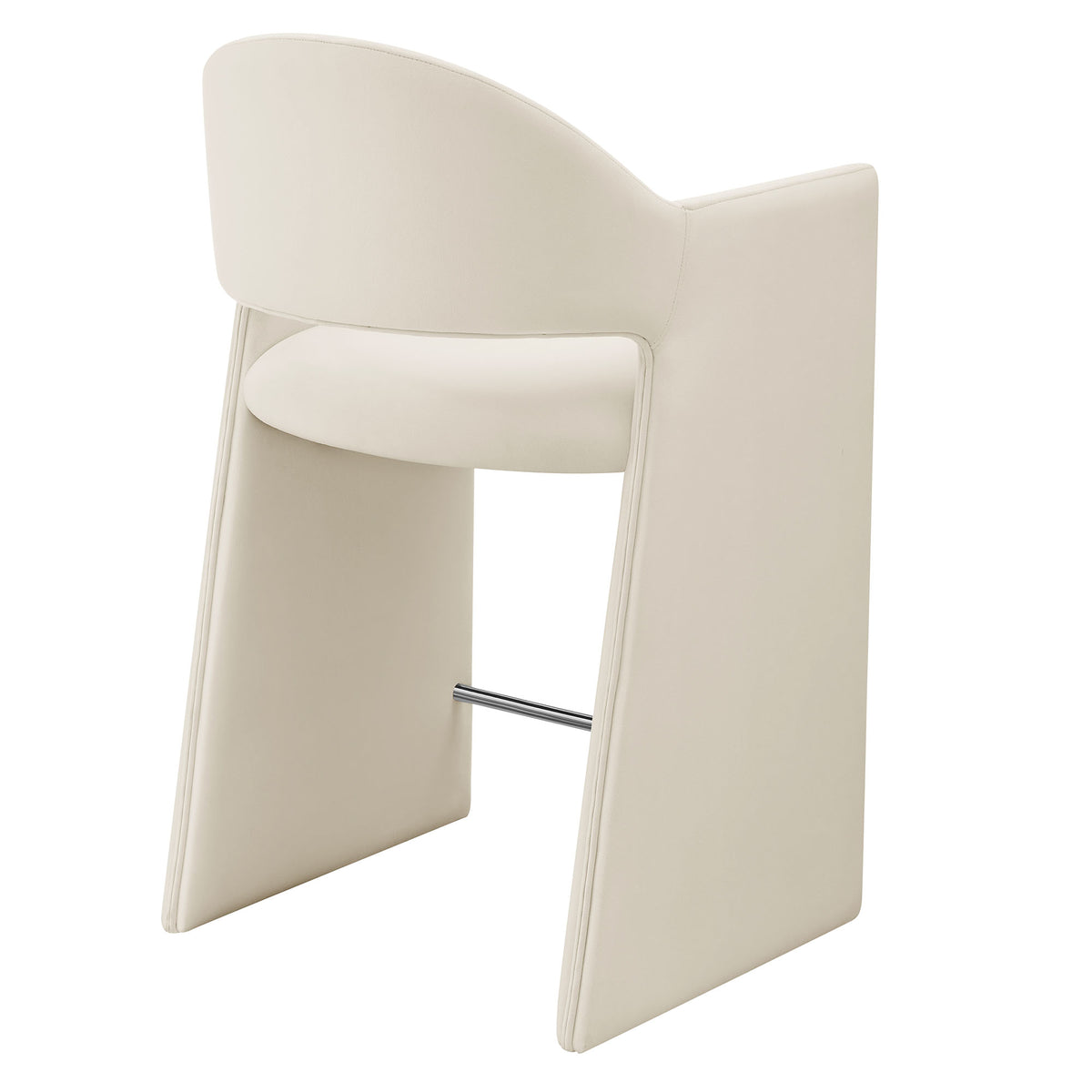 Talia 37 Inch Performance Velvet Counter Stool - Alabaster
