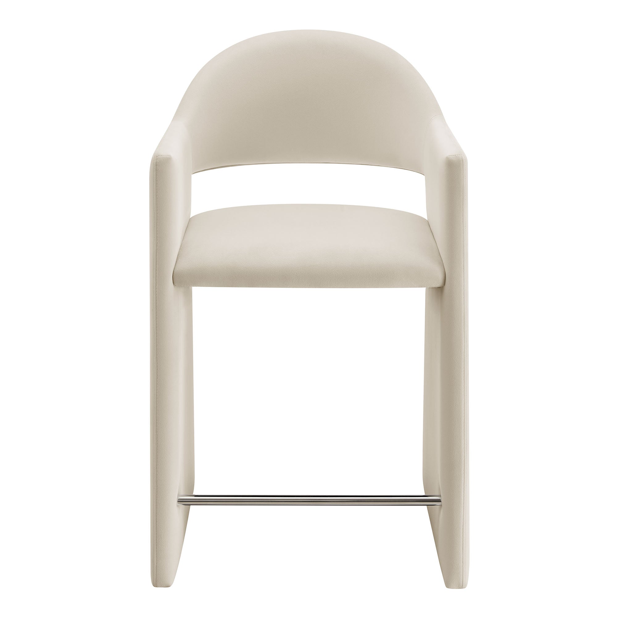 Talia 37 Inch Performance Velvet Counter Stool - Alabaster