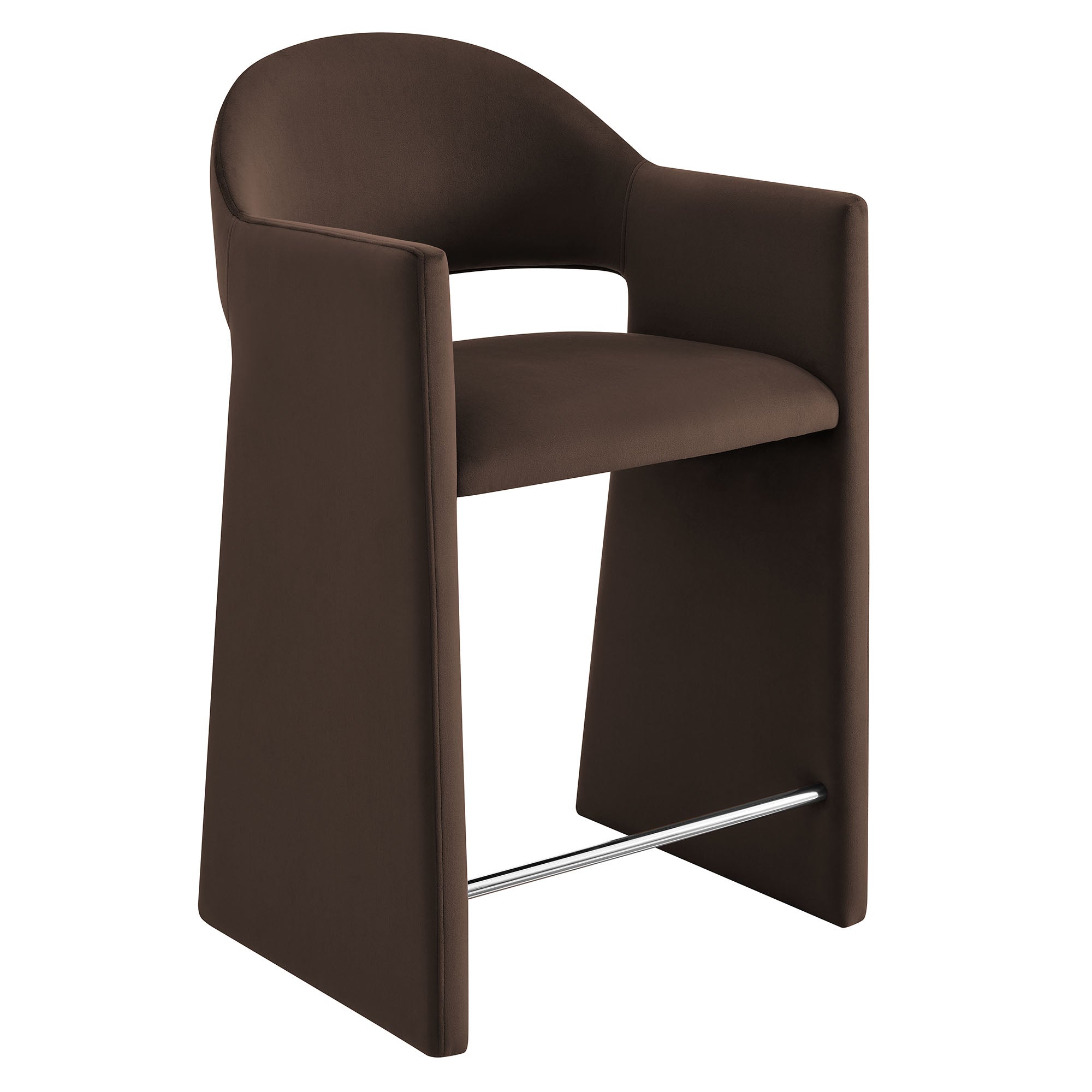 Talia 37 Inch Performance Velvet Counter Stool - Chocolate Brown