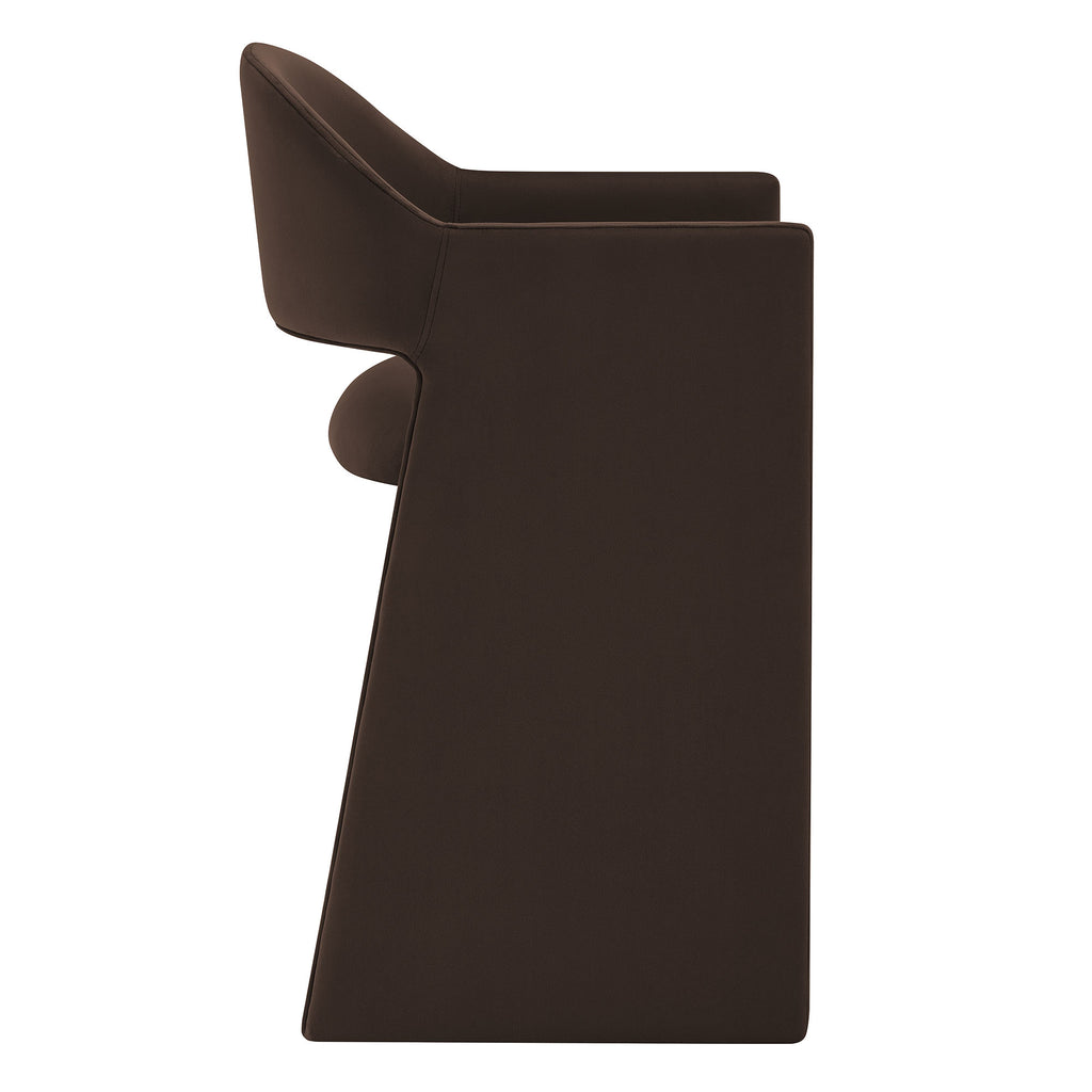 Talia 37 Inch Performance Velvet Counter Stool - Chocolate Brown
