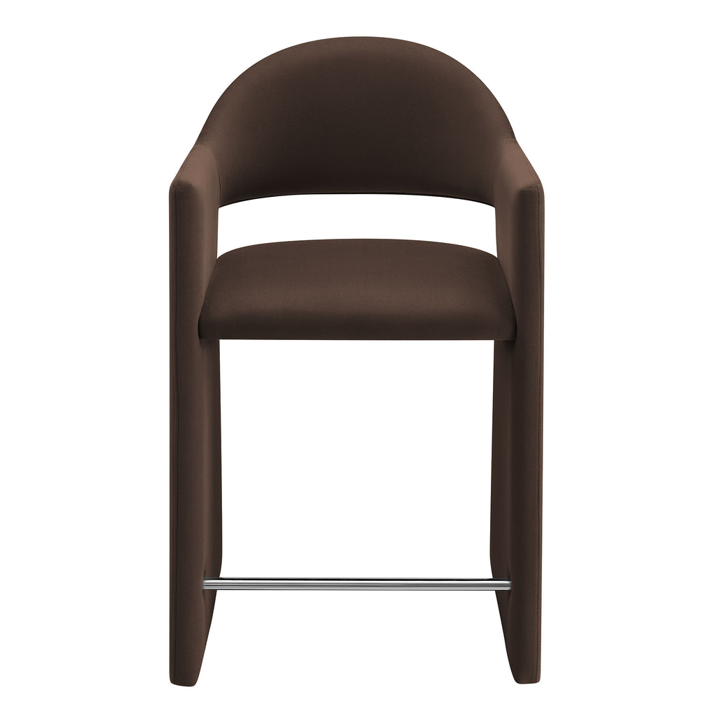 Talia 37 Inch Performance Velvet Counter Stool - Chocolate Brown