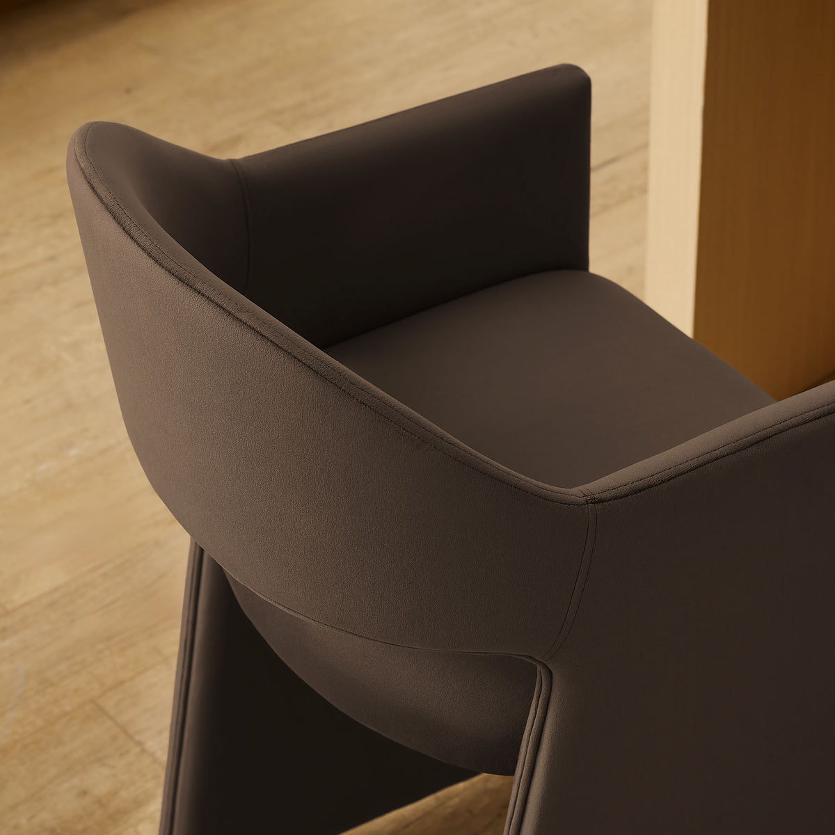 Talia 37 Inch Performance Velvet Counter Stool - Chocolate Brown