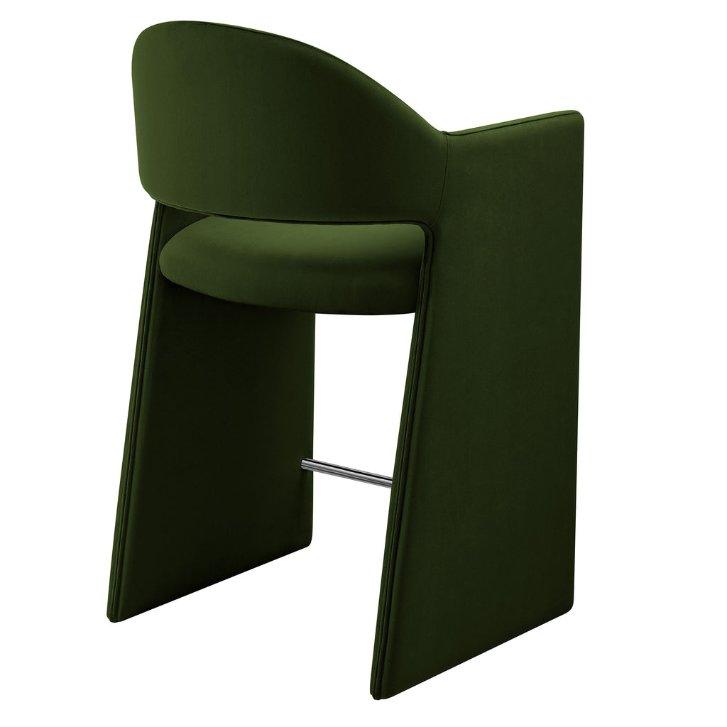 Talia 37 Inch Performance Velvet Counter Stool - Moss Green