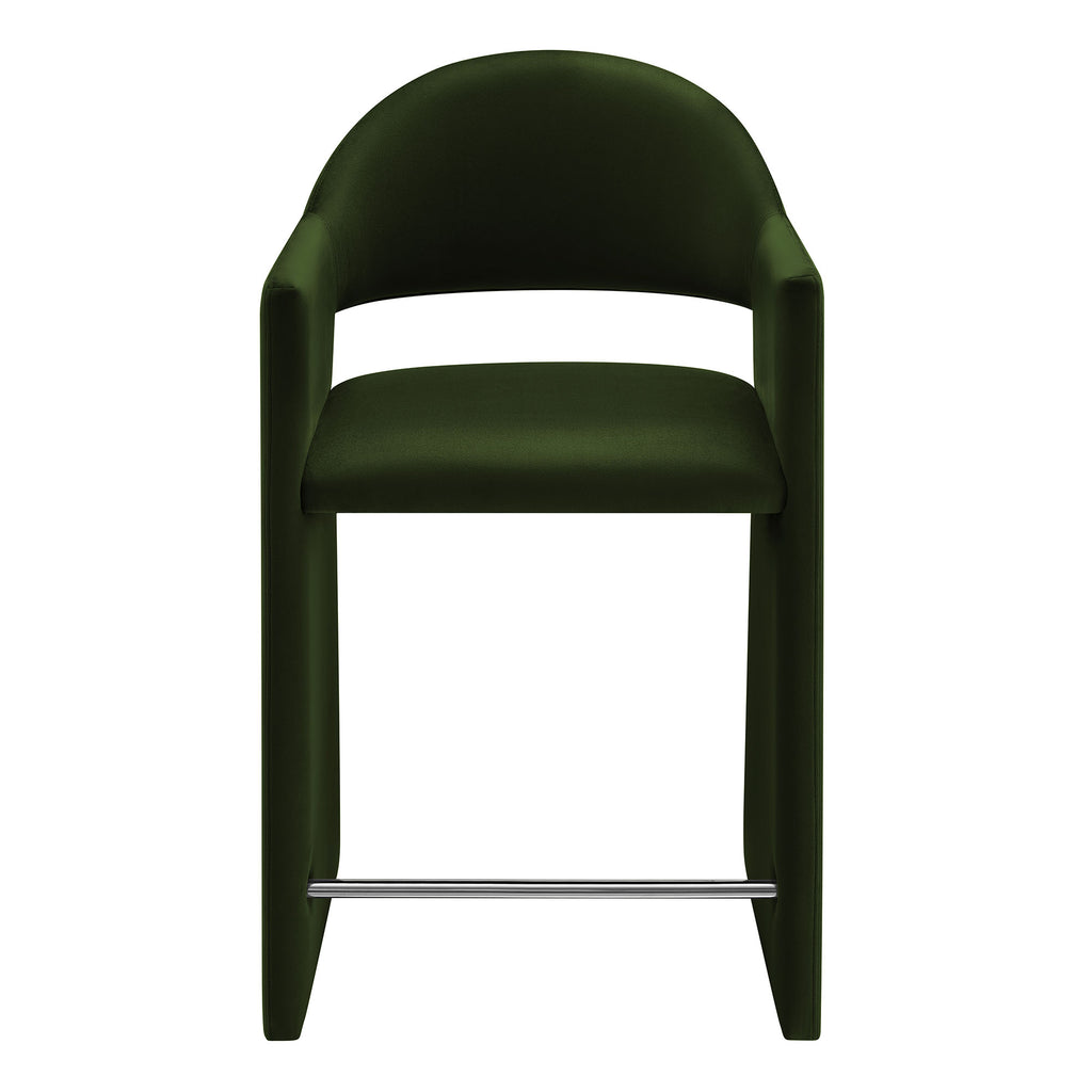 Talia 37 Inch Performance Velvet Counter Stool - Moss Green