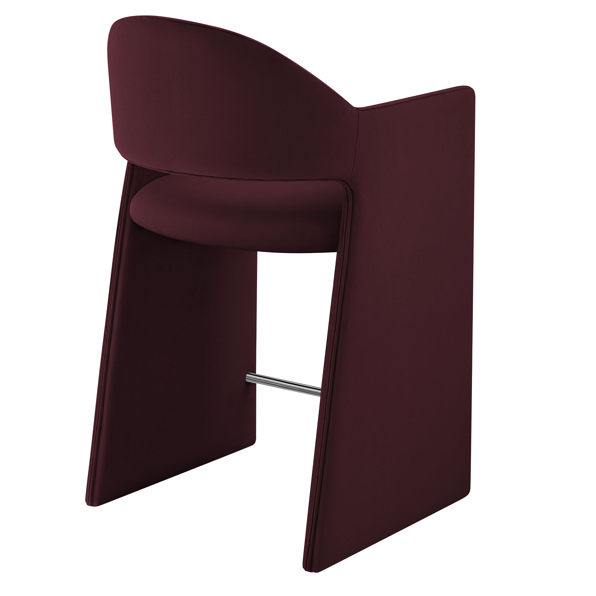 Talia 37 Inch Performance Velvet Counter Stool - Mulberry