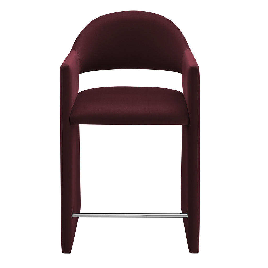 Talia 37 Inch Performance Velvet Counter Stool - Mulberry
