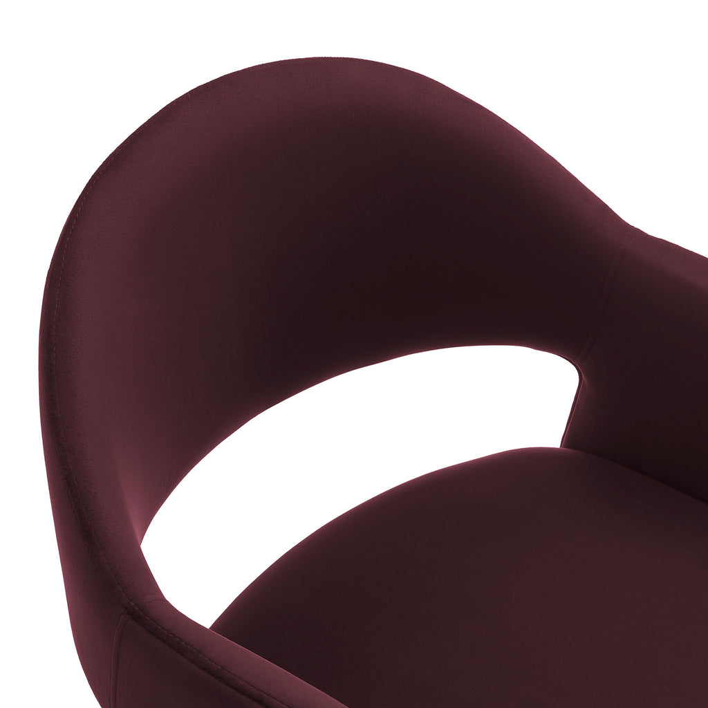 Talia 37 Inch Performance Velvet Counter Stool - Mulberry