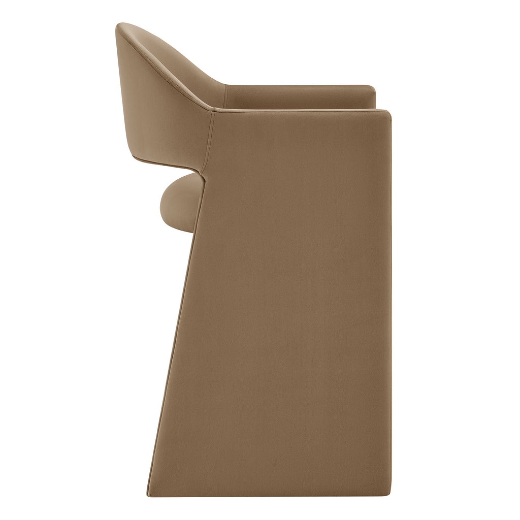 Talia 37 Inch Performance Velvet Counter Stool - Taupe