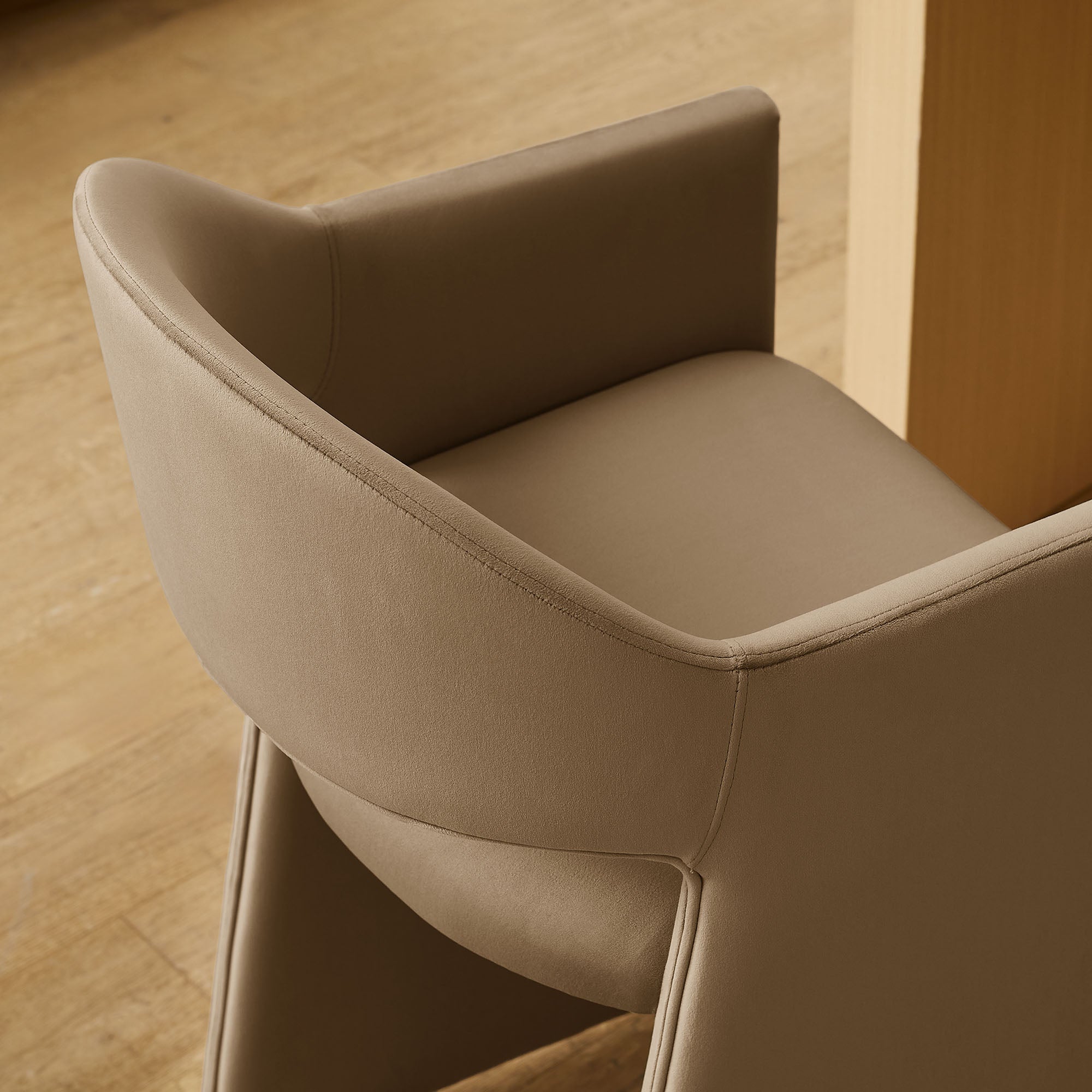 Talia 37 Inch Performance Velvet Counter Stool - Taupe