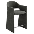 Talia 37 Inch Upholstered Fabric Counter Stool - Charcoal