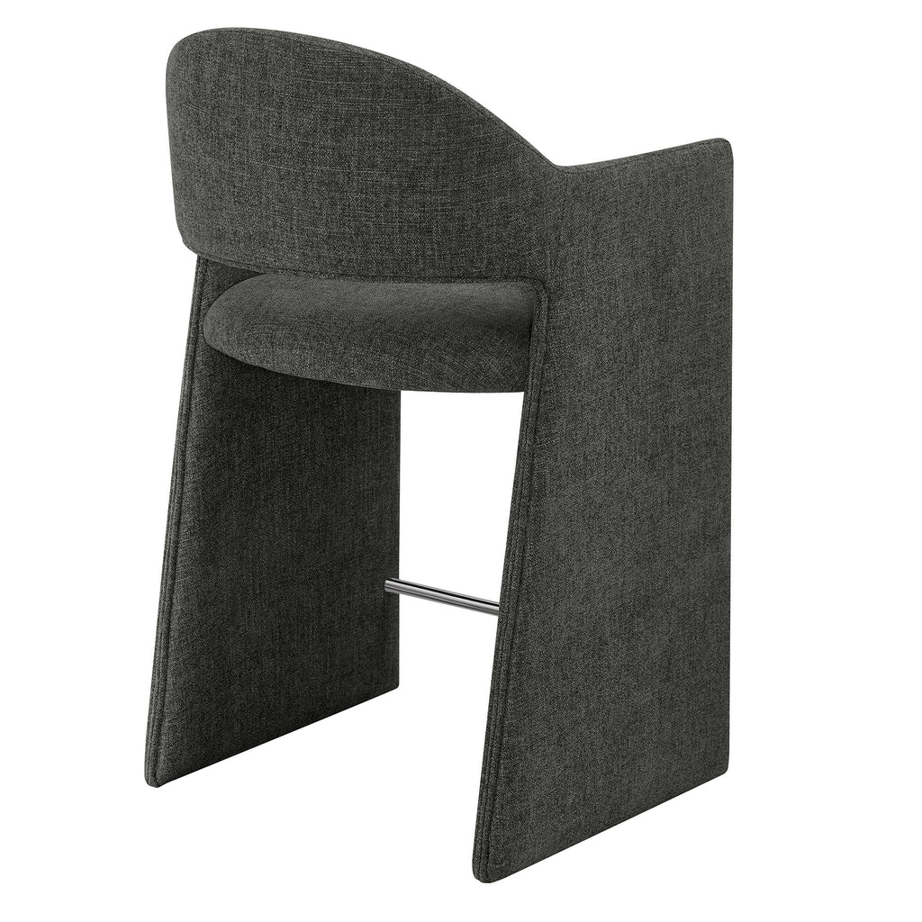 Talia 37 Inch Upholstered Fabric Counter Stool - Charcoal