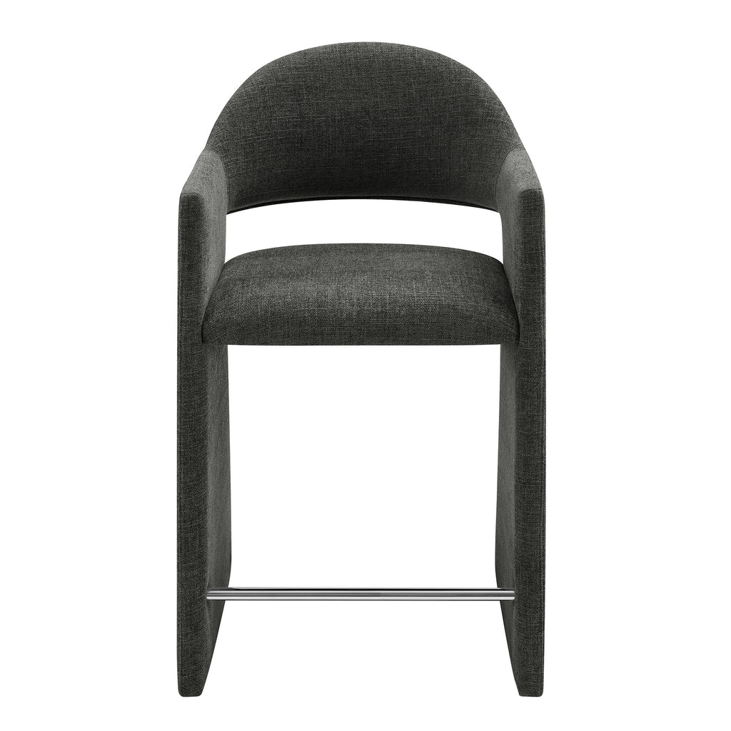 Talia 37 Inch Upholstered Fabric Counter Stool - Charcoal