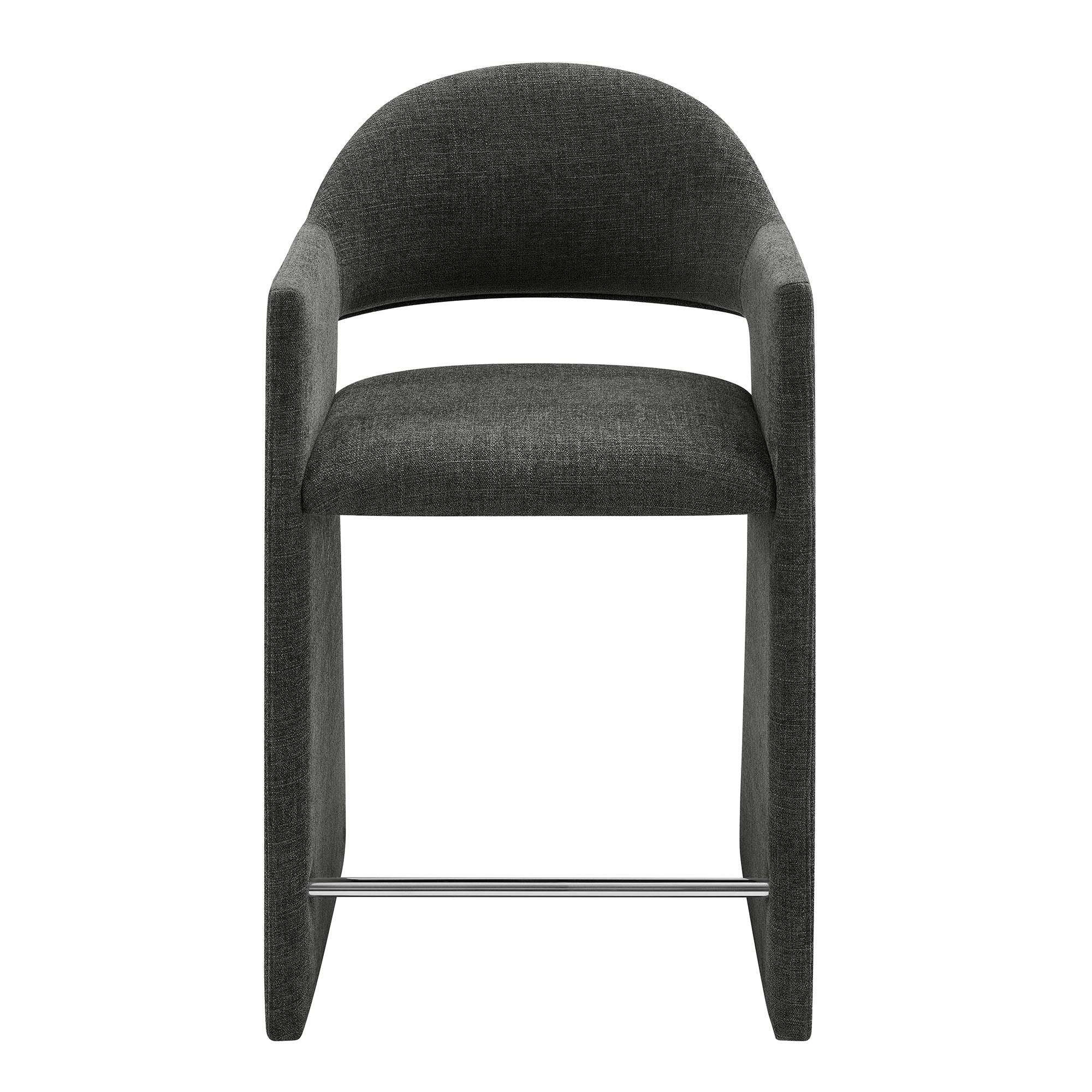 Talia 37 Inch Upholstered Fabric Counter Stool - Charcoal