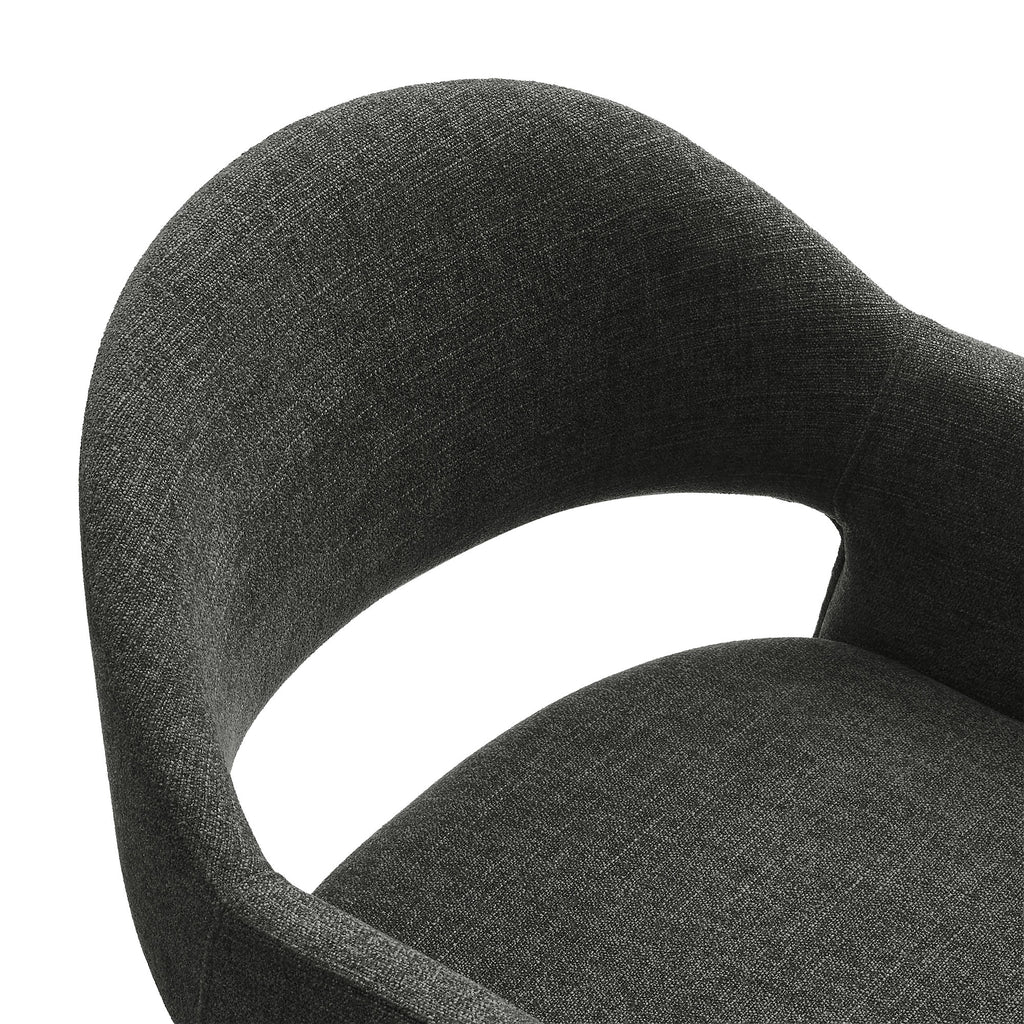 Talia 37 Inch Upholstered Fabric Counter Stool - Charcoal