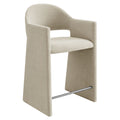 Talia 37 Inch Upholstered Fabric Counter Stool - Linen