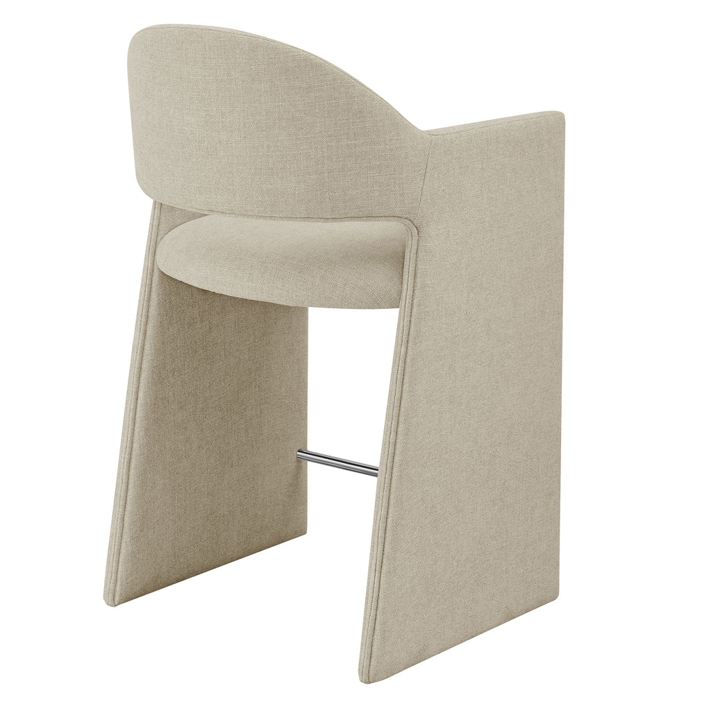 Talia 37 Inch Upholstered Fabric Counter Stool - Linen