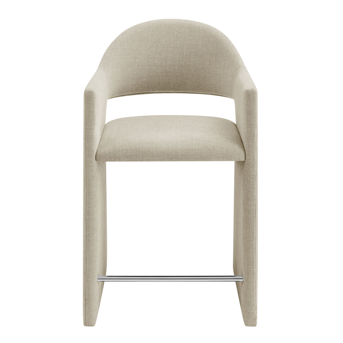 Talia 37 Inch Upholstered Fabric Counter Stool - Linen