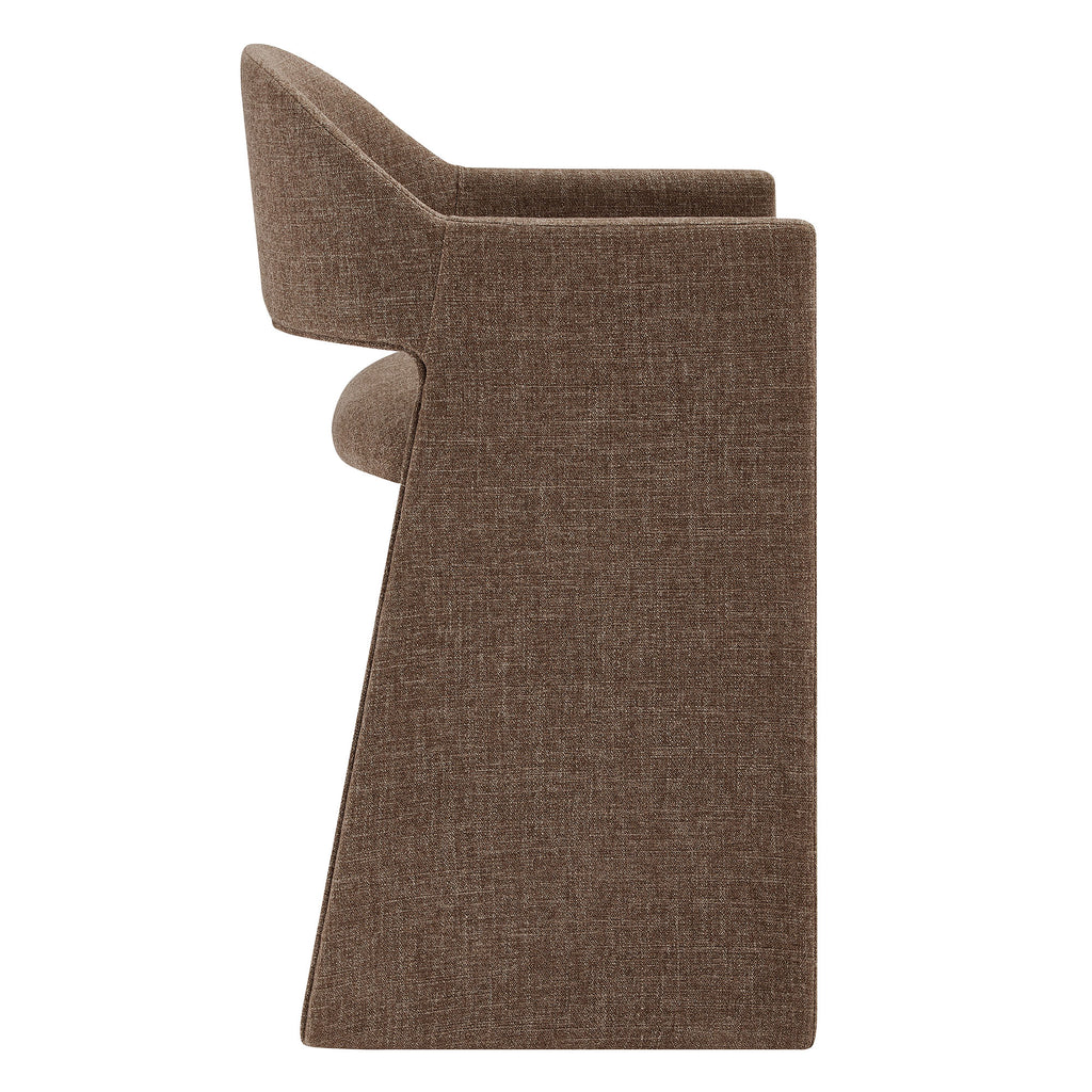 Talia 37 Inch Upholstered Fabric Counter Stool - Mocha