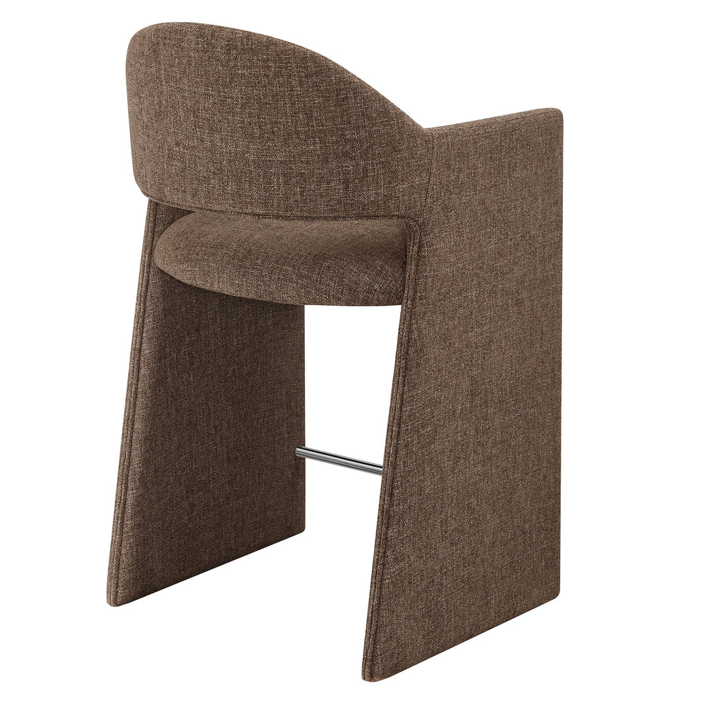 Talia 37 Inch Upholstered Fabric Counter Stool - Mocha