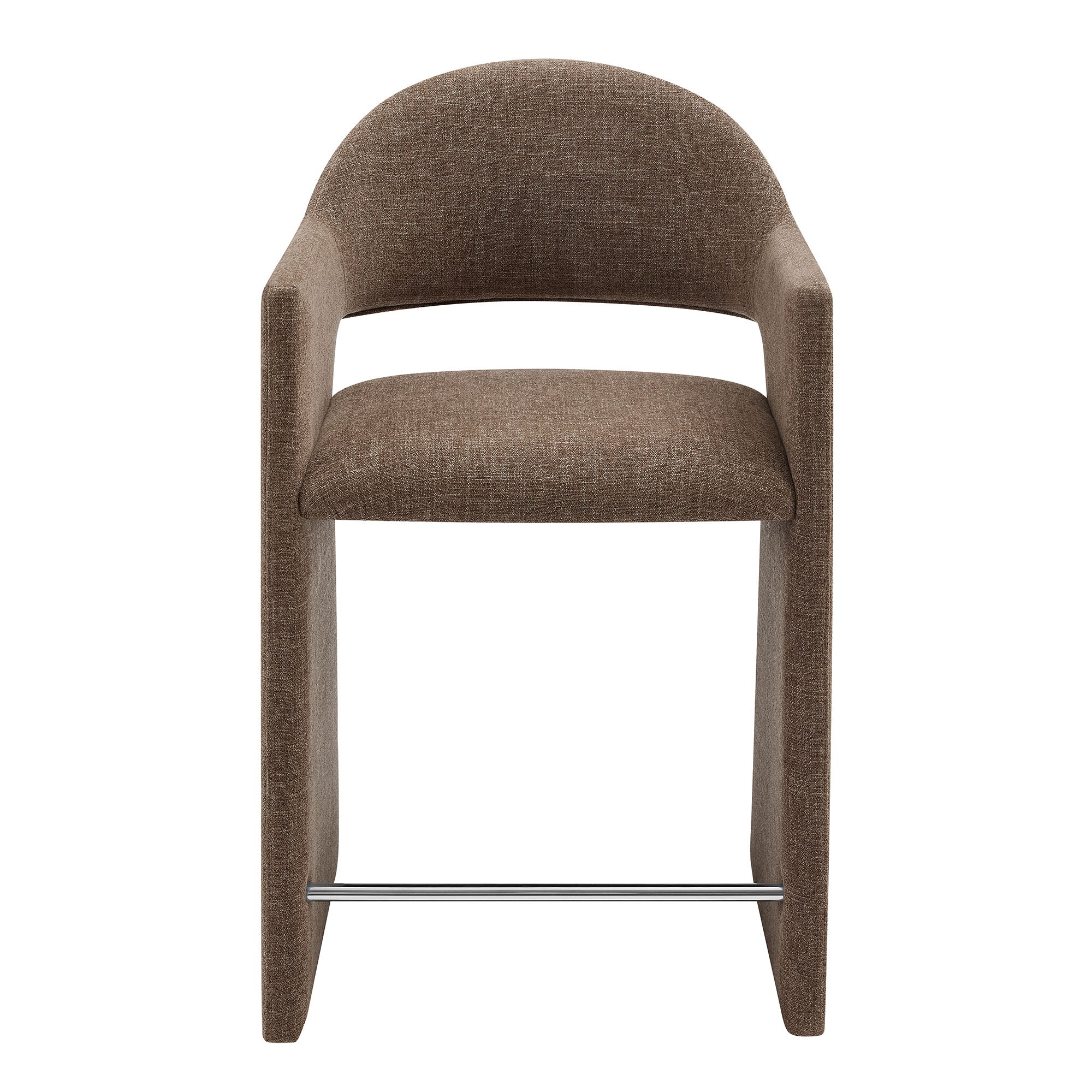 Talia 37 Inch Upholstered Fabric Counter Stool - Mocha