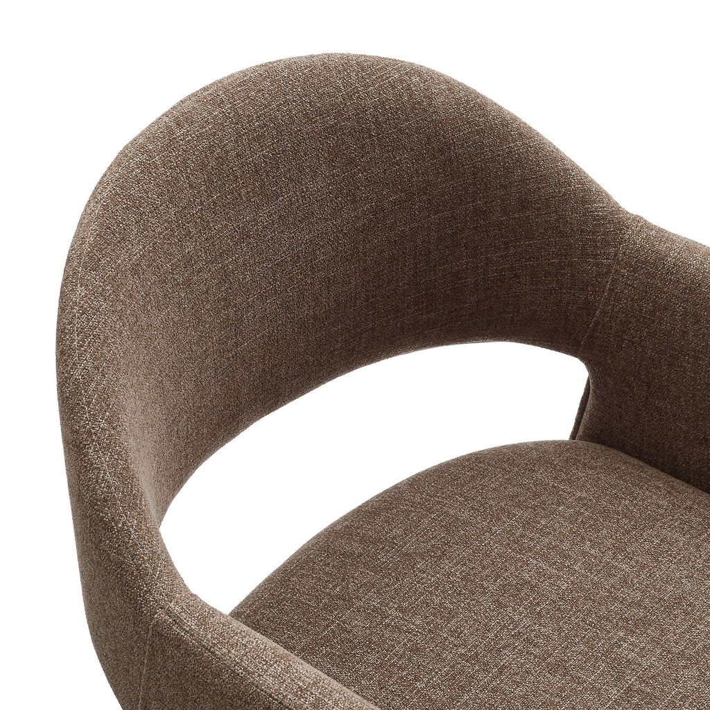 Talia 37 Inch Upholstered Fabric Counter Stool - Mocha
