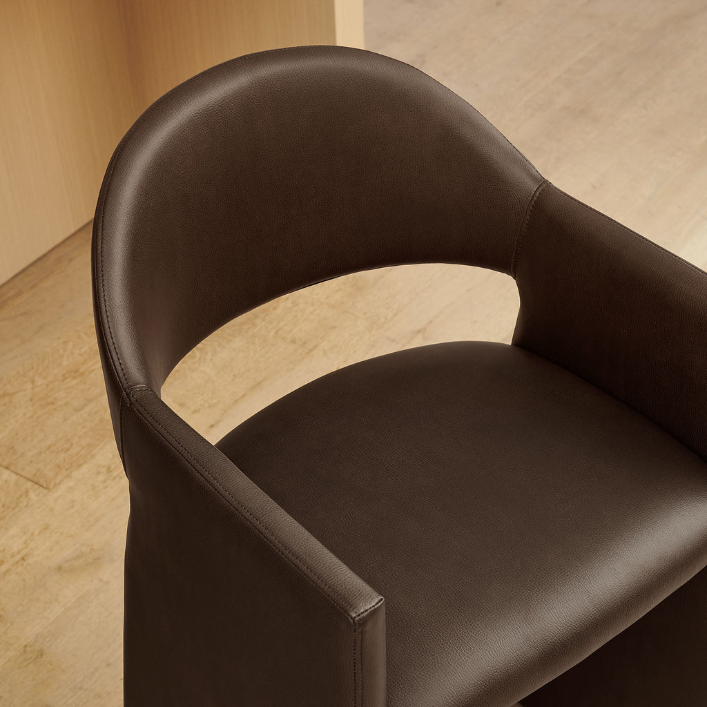 Talia 37 Inch Vegan Leather Counter Stool - Espresso