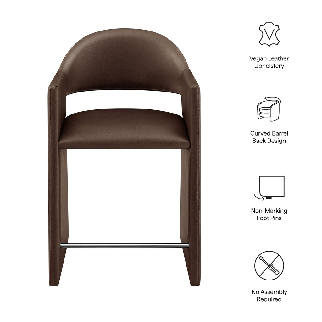 Talia 37 Inch Vegan Leather Counter Stool - Espresso
