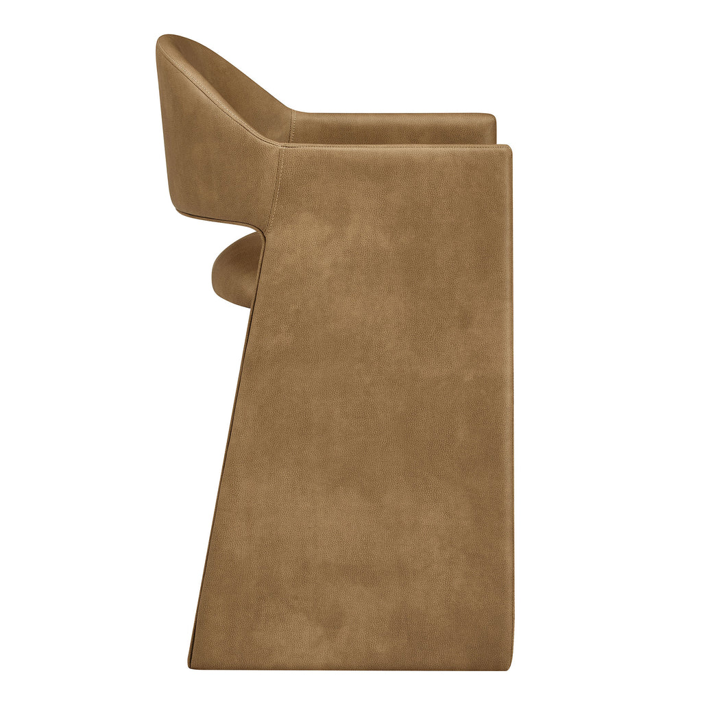 Talia 37 Inch Vegan Leather Counter Stool - Toast