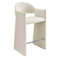 Talia 41 Inch Performance Velvet Bar Stool - Alabaster