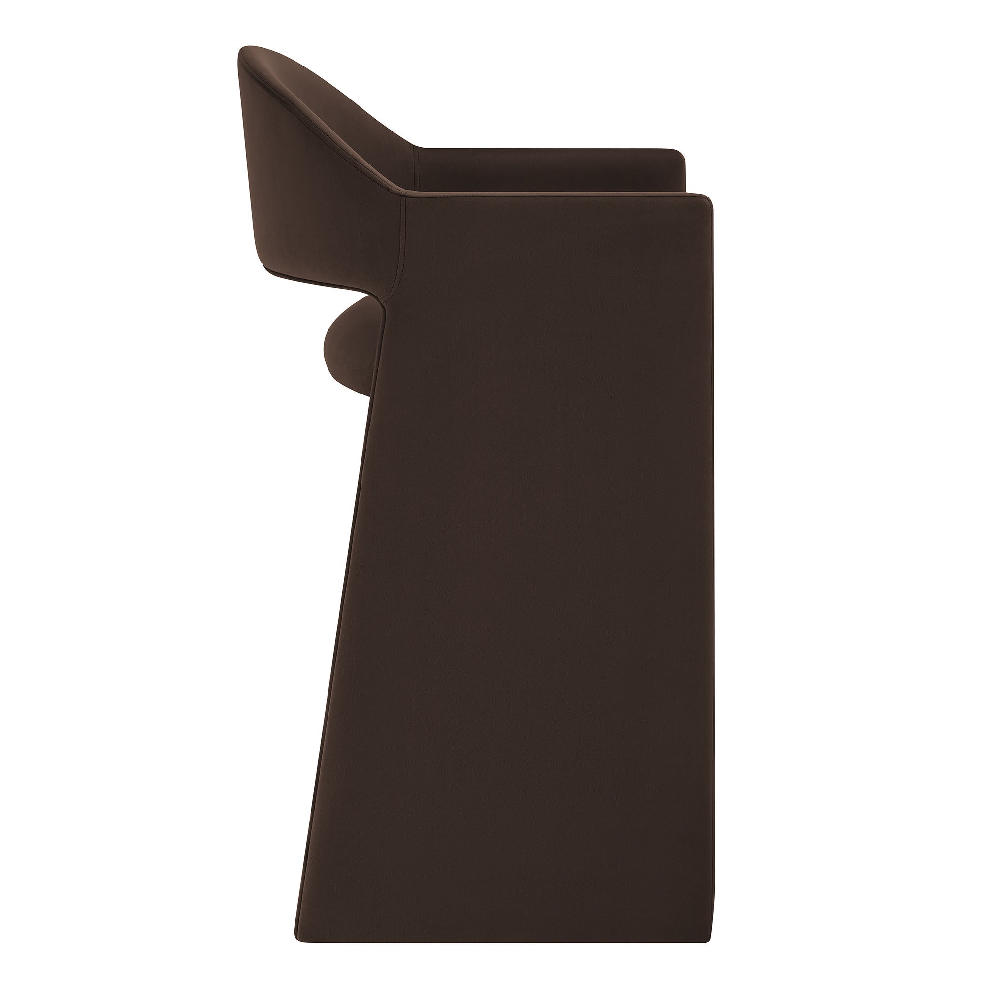 Talia 41 Inch Performance Velvet Bar Stool - Chocolate Brown