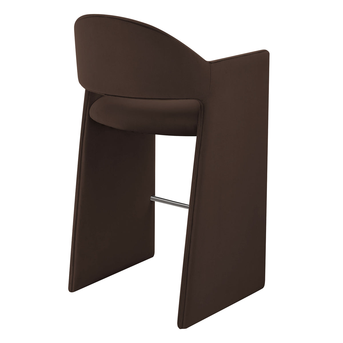 Talia 41 Inch Performance Velvet Bar Stool - Chocolate Brown