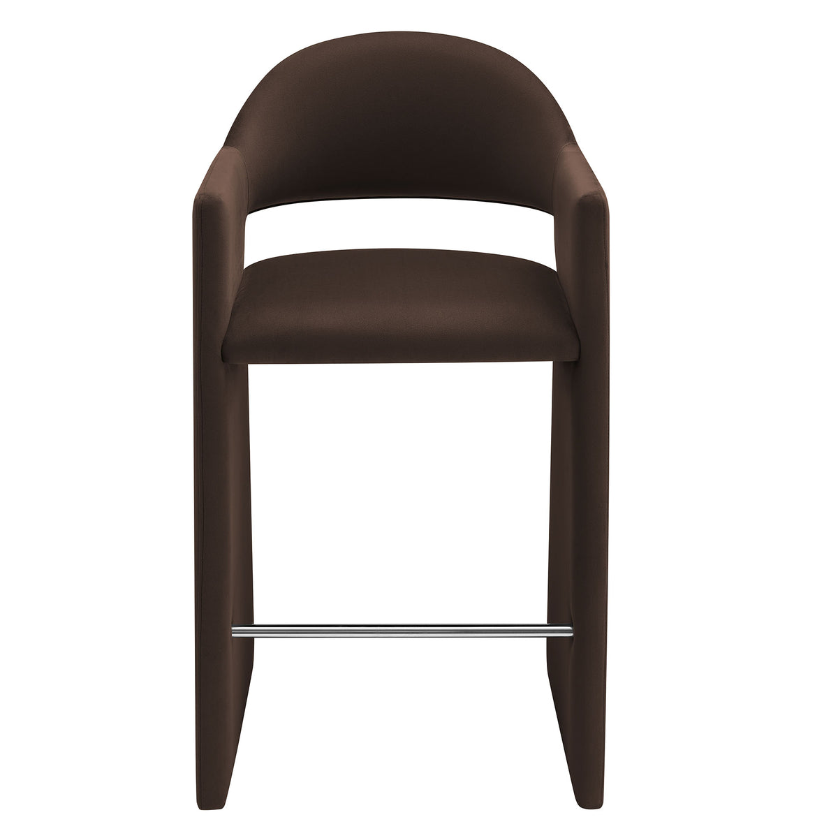 Talia 41 Inch Performance Velvet Bar Stool - Chocolate Brown