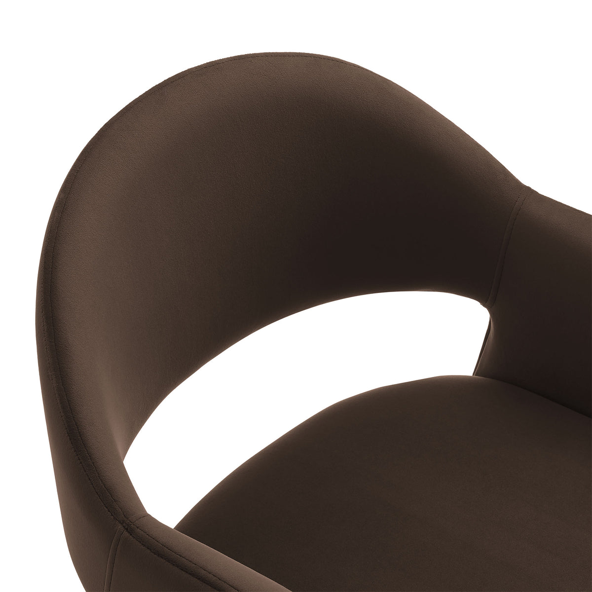 Talia 41 Inch Performance Velvet Bar Stool - Chocolate Brown
