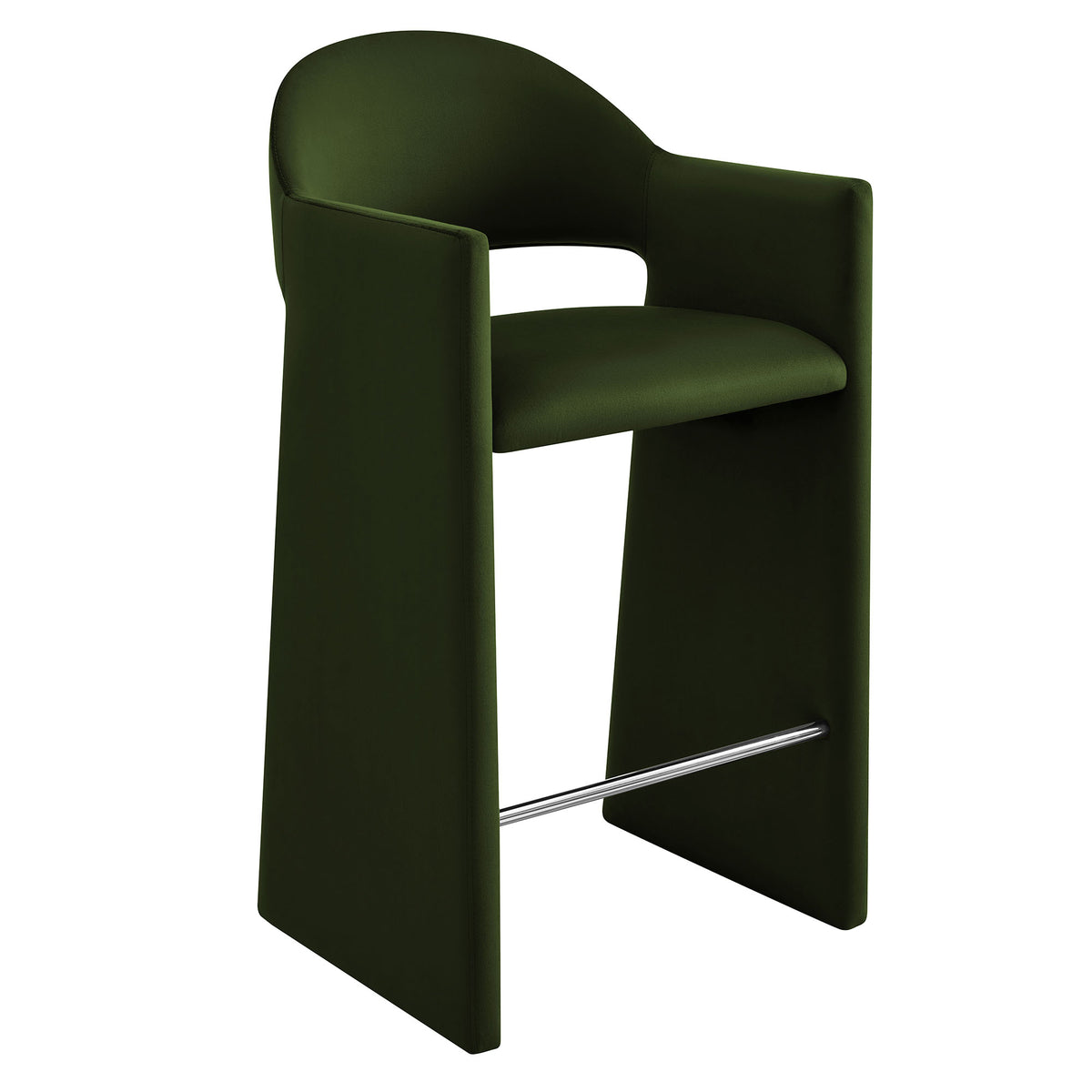 Talia 41 Inch Performance Velvet Bar Stool - Moss Green