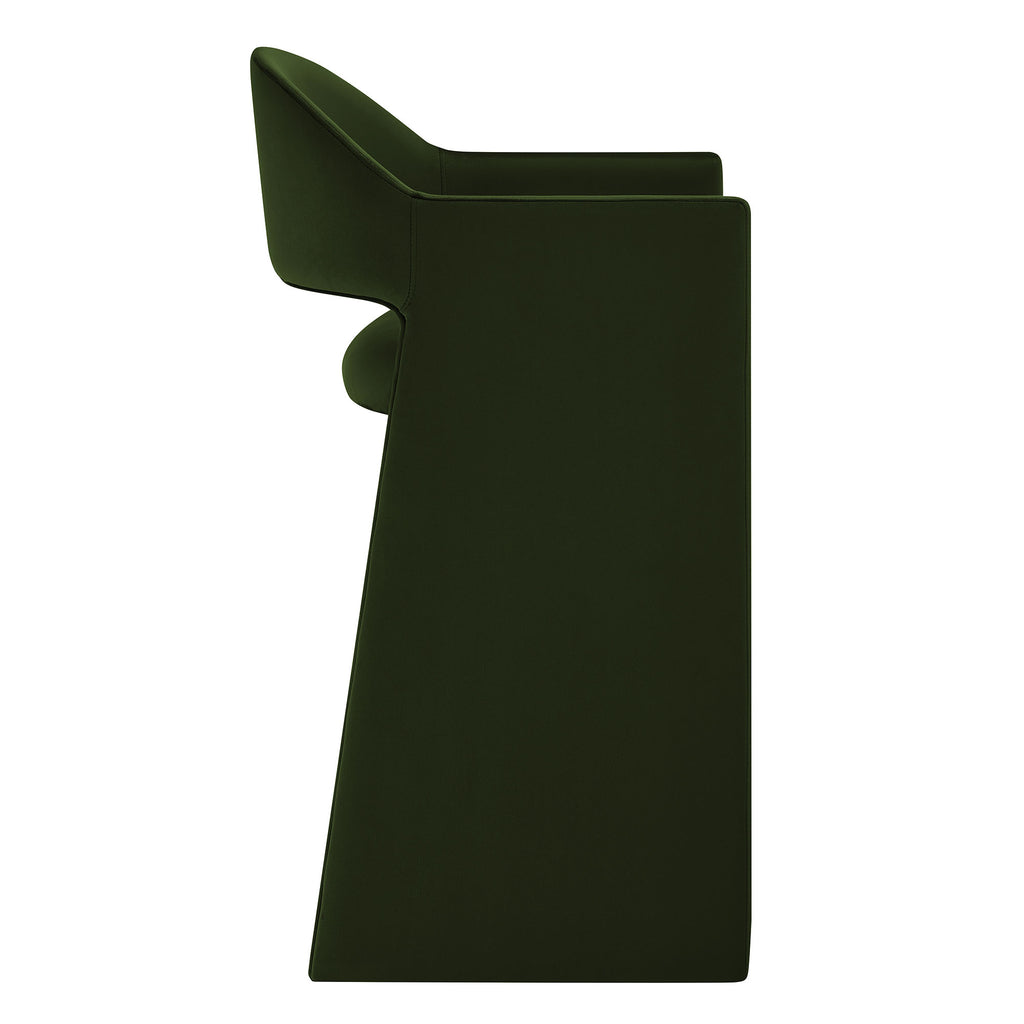 Talia 41 Inch Performance Velvet Bar Stool - Moss Green