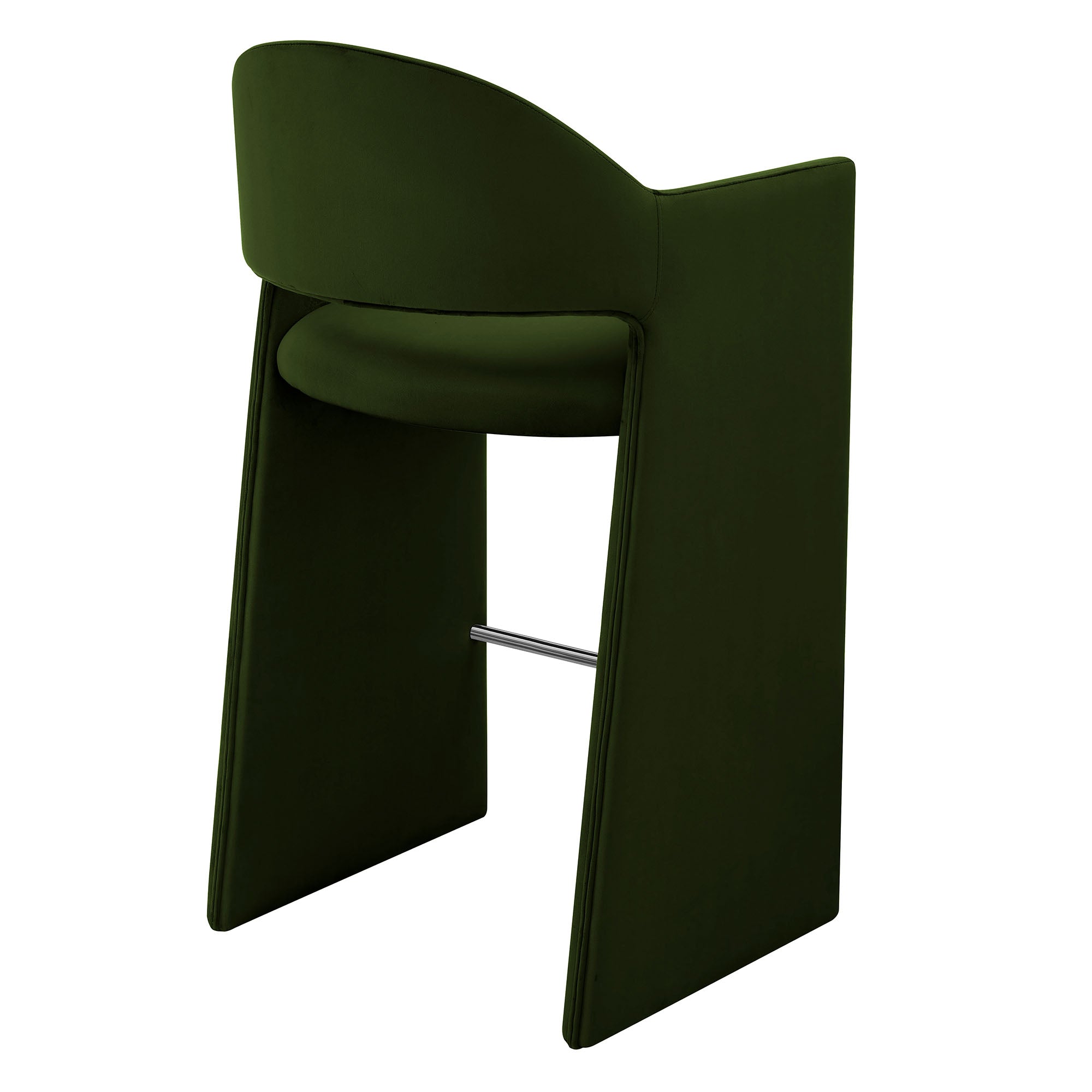 Talia 41 Inch Performance Velvet Bar Stool - Moss Green