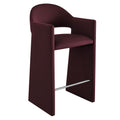Talia 41 Inch Performance Velvet Bar Stool - Mulberry