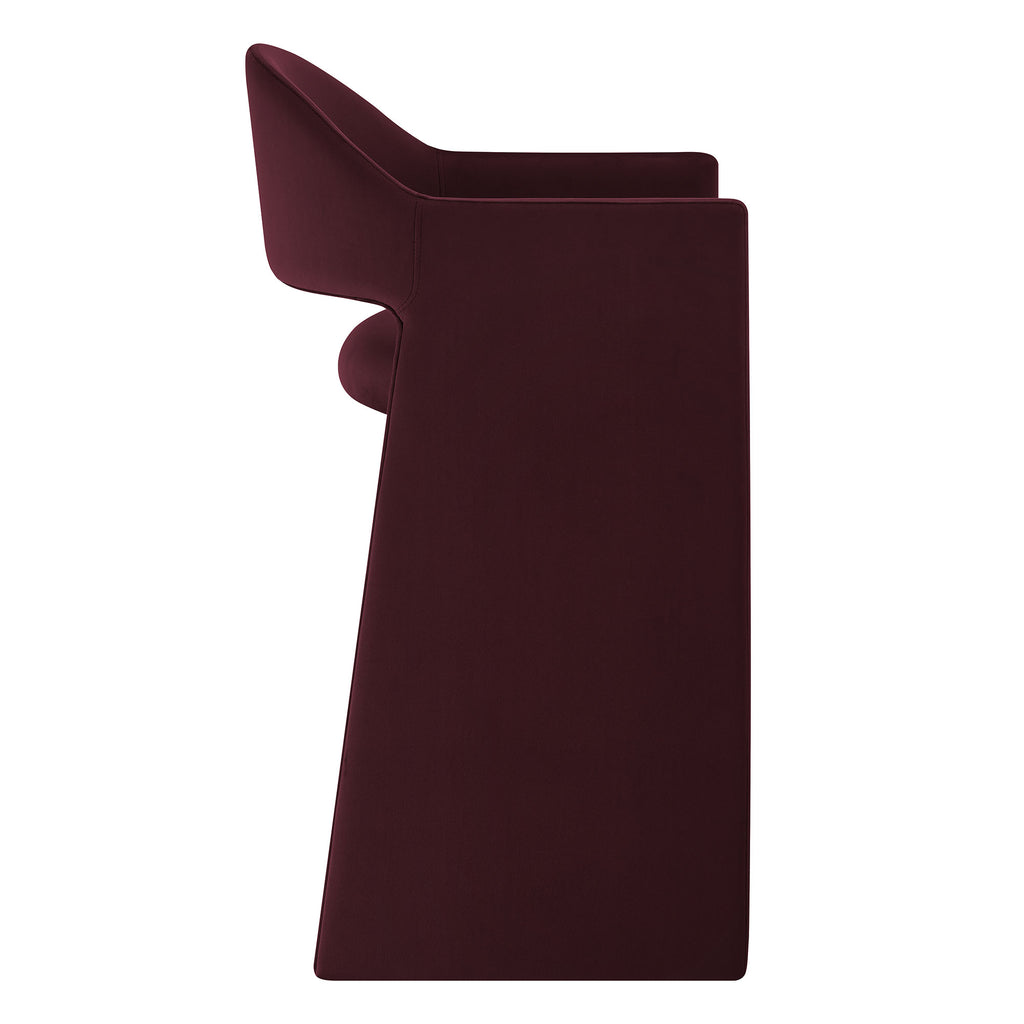Talia 41 Inch Performance Velvet Bar Stool - Mulberry