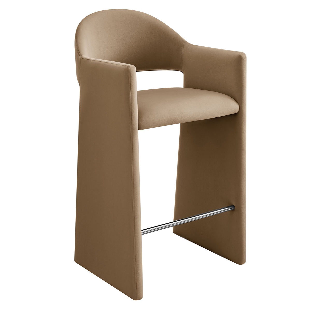 Talia 41 Inch Performance Velvet Bar Stool - Taupe