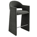 Talia 41 Inch Upholstered Fabric Bar Stool - Charcoal