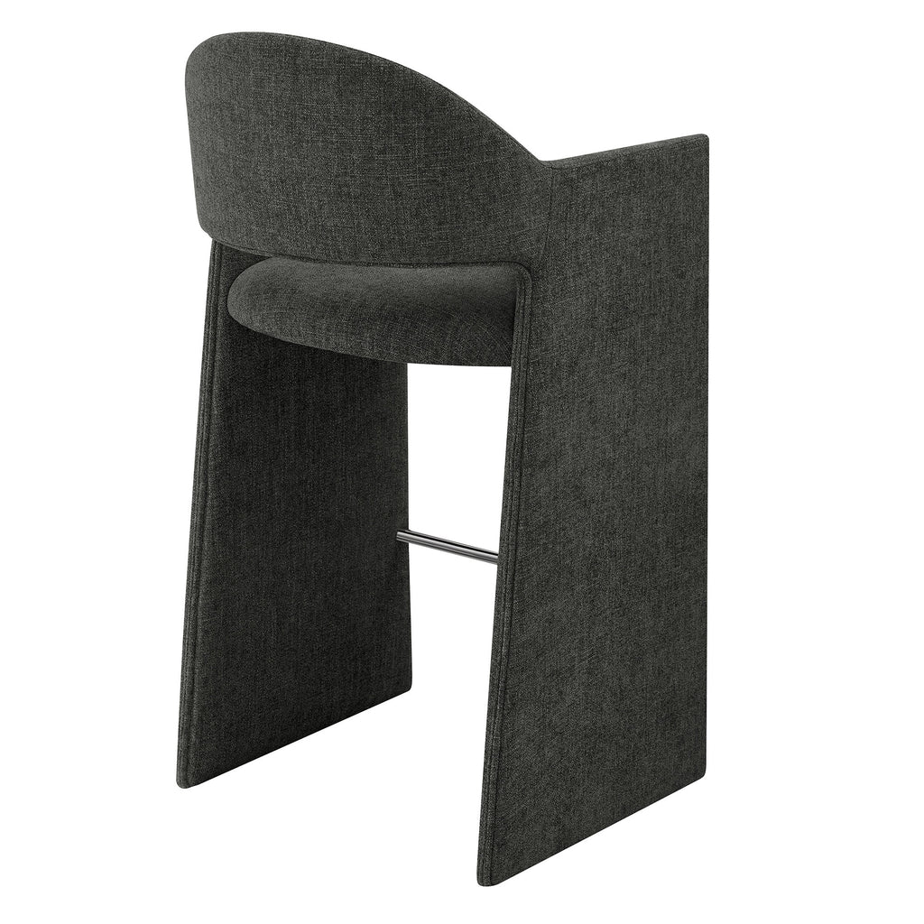 Talia 41 Inch Upholstered Fabric Bar Stool - Charcoal