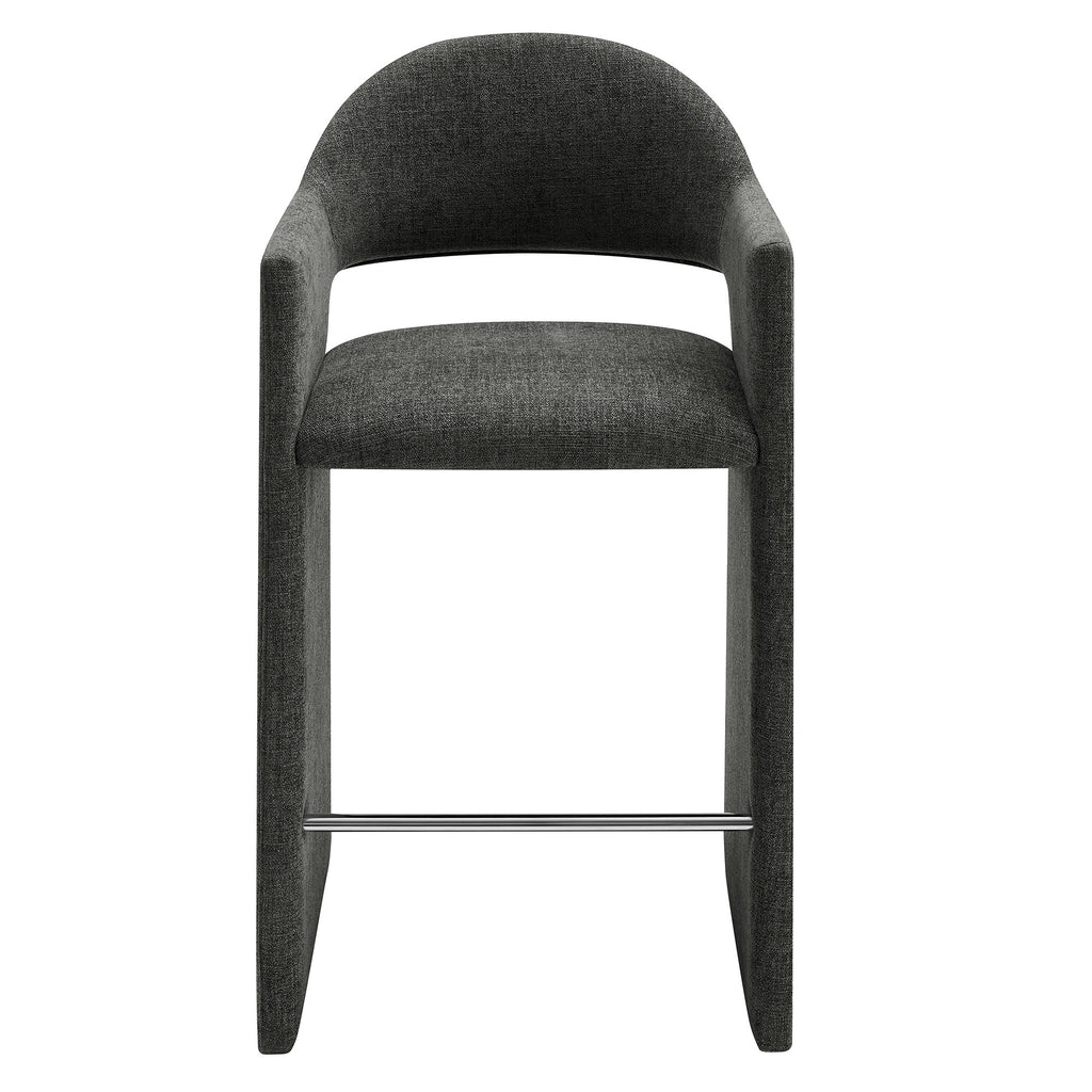 Talia 41 Inch Upholstered Fabric Bar Stool - Charcoal
